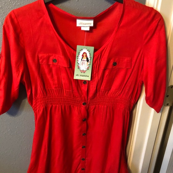 Maternity blouse red - Picture 1 of 3